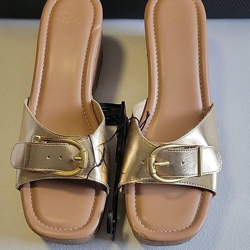 Gold Platform Sandals New